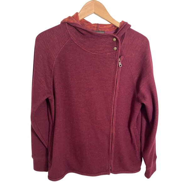 Royal Robbins size L asymmetrical wool blend sweatshirt hoodie - Picture 1 of 5